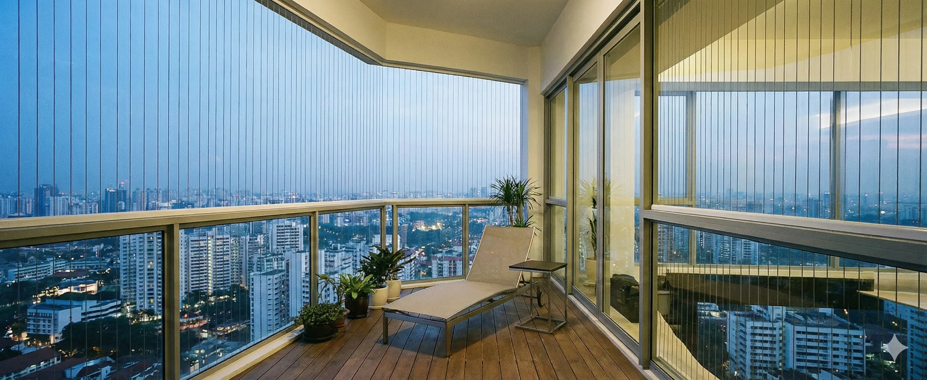 Invisible grills for child safety and bird protection